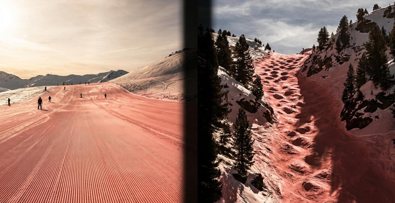 Comparaison visuelle de pistes rouges dans différents massifs montagneux